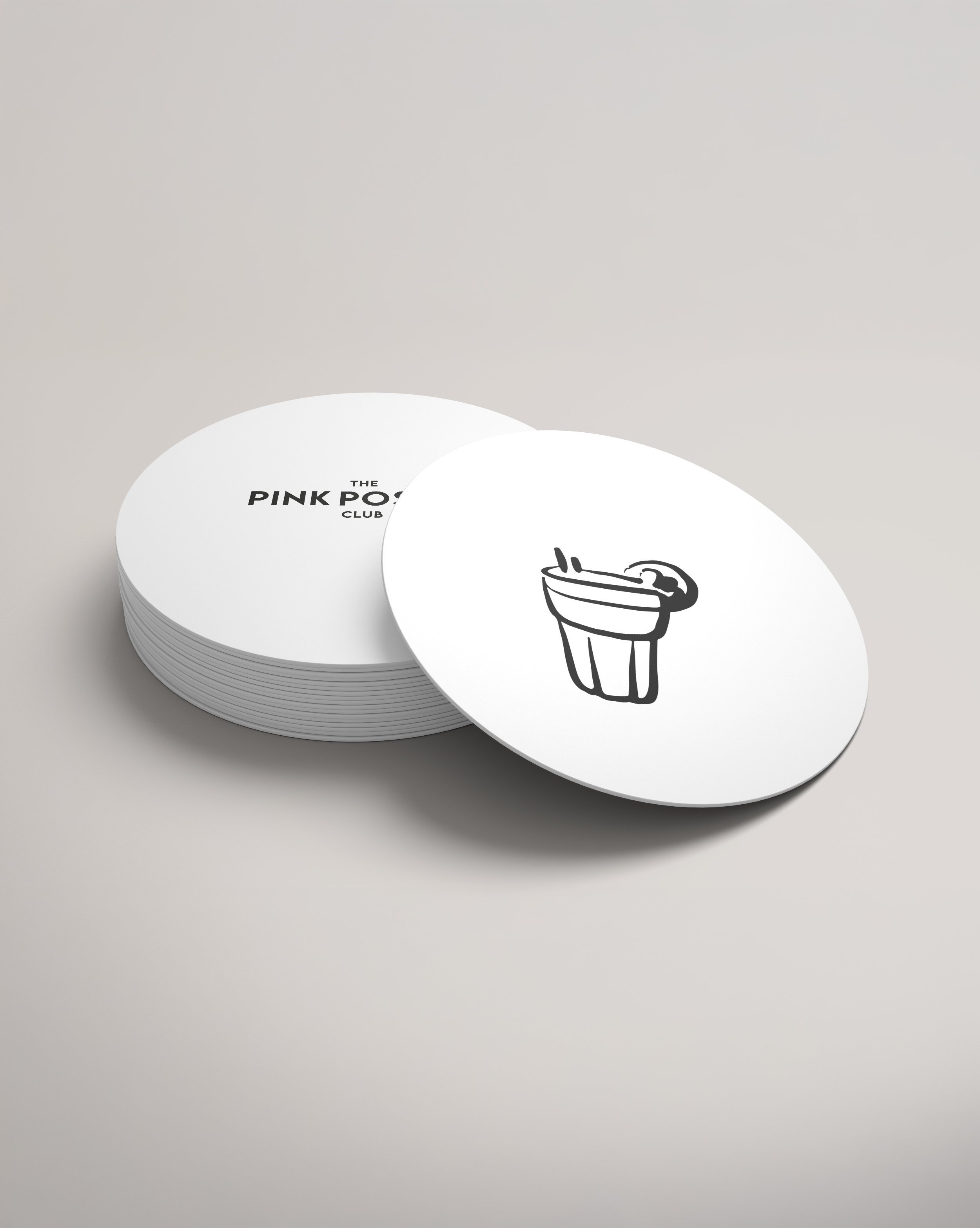 Bierdeckel mit Longdrink-Illustration und Zitronengarnitur, modernes Bar-Design aus der The Drinks Collection