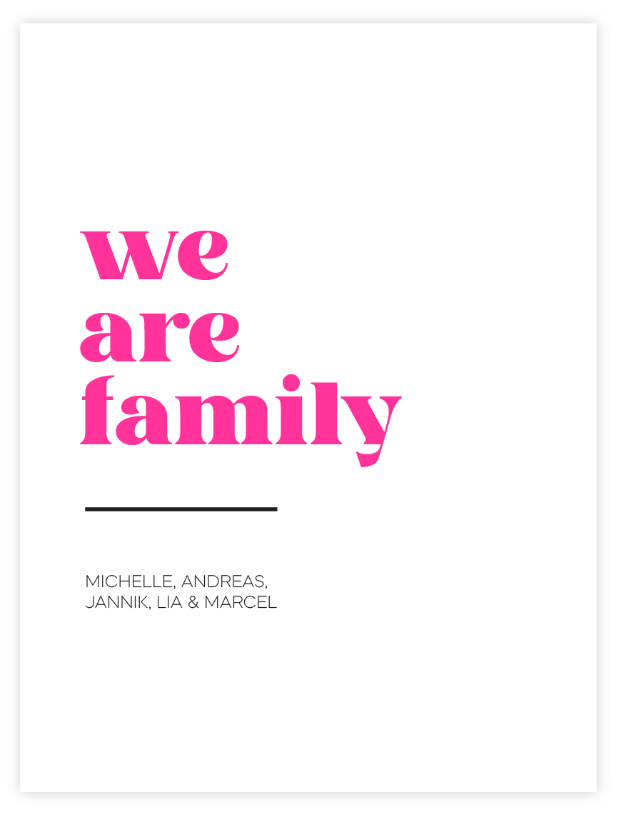 We Are Family Neon Poster