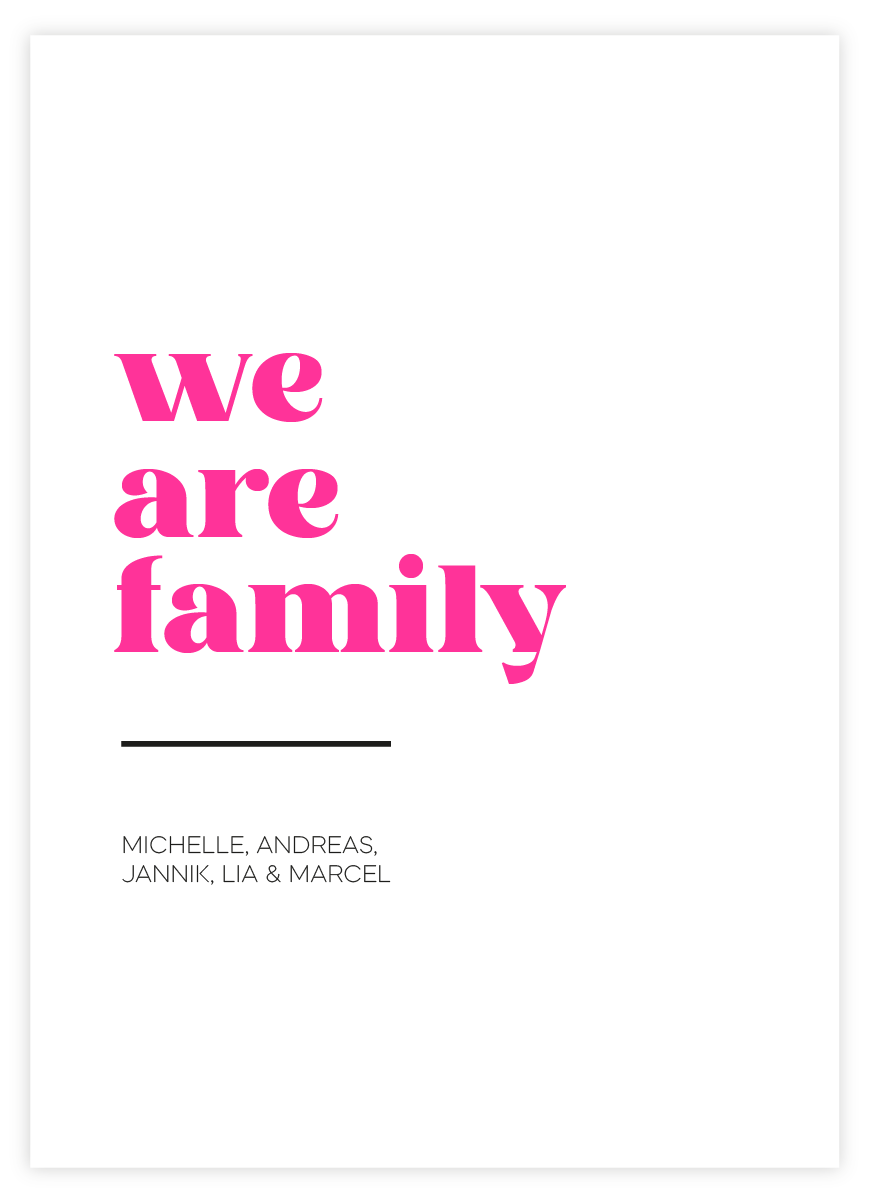 We Are Family Neon Poster