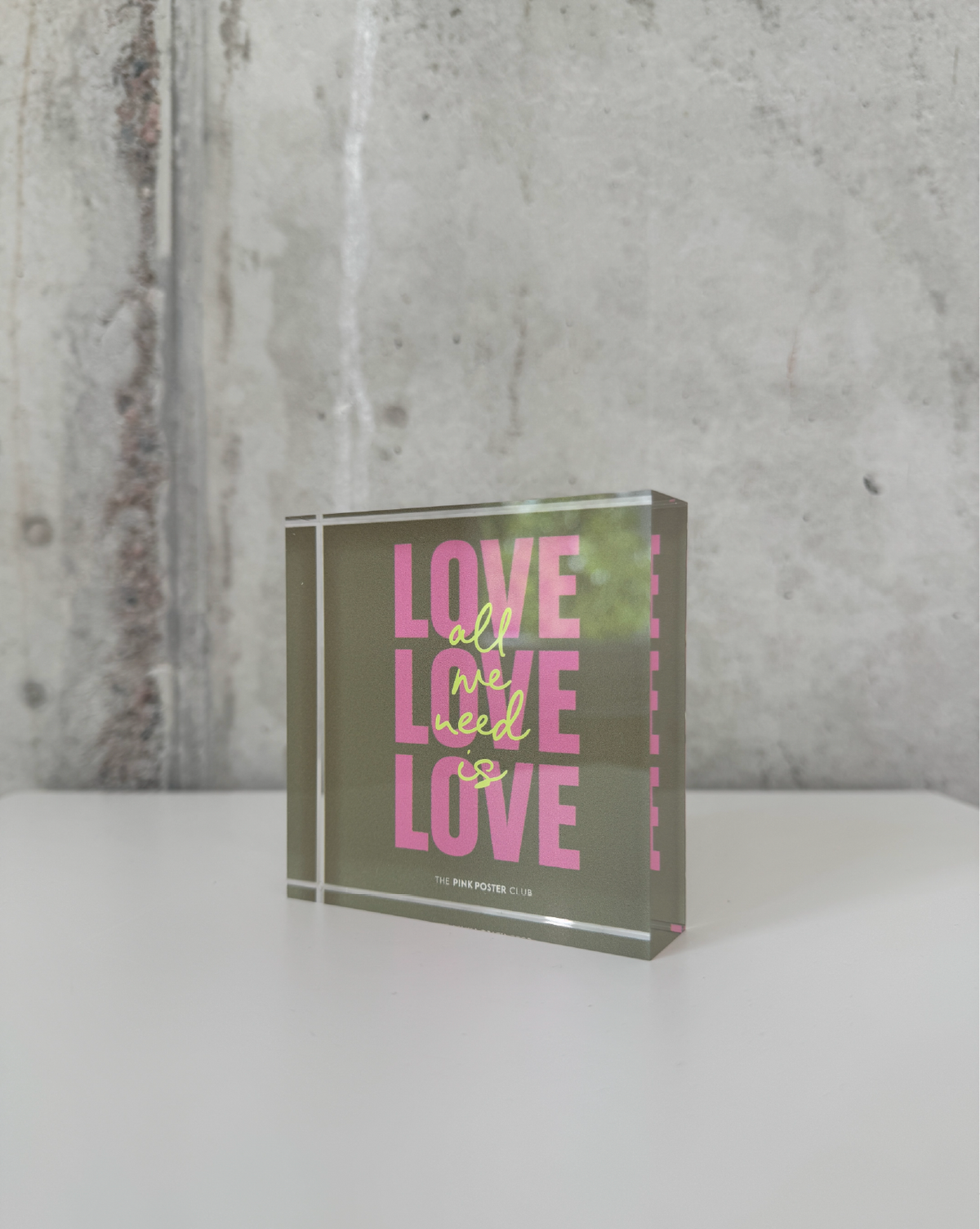 All You Need Is Love Neon Acrylblock