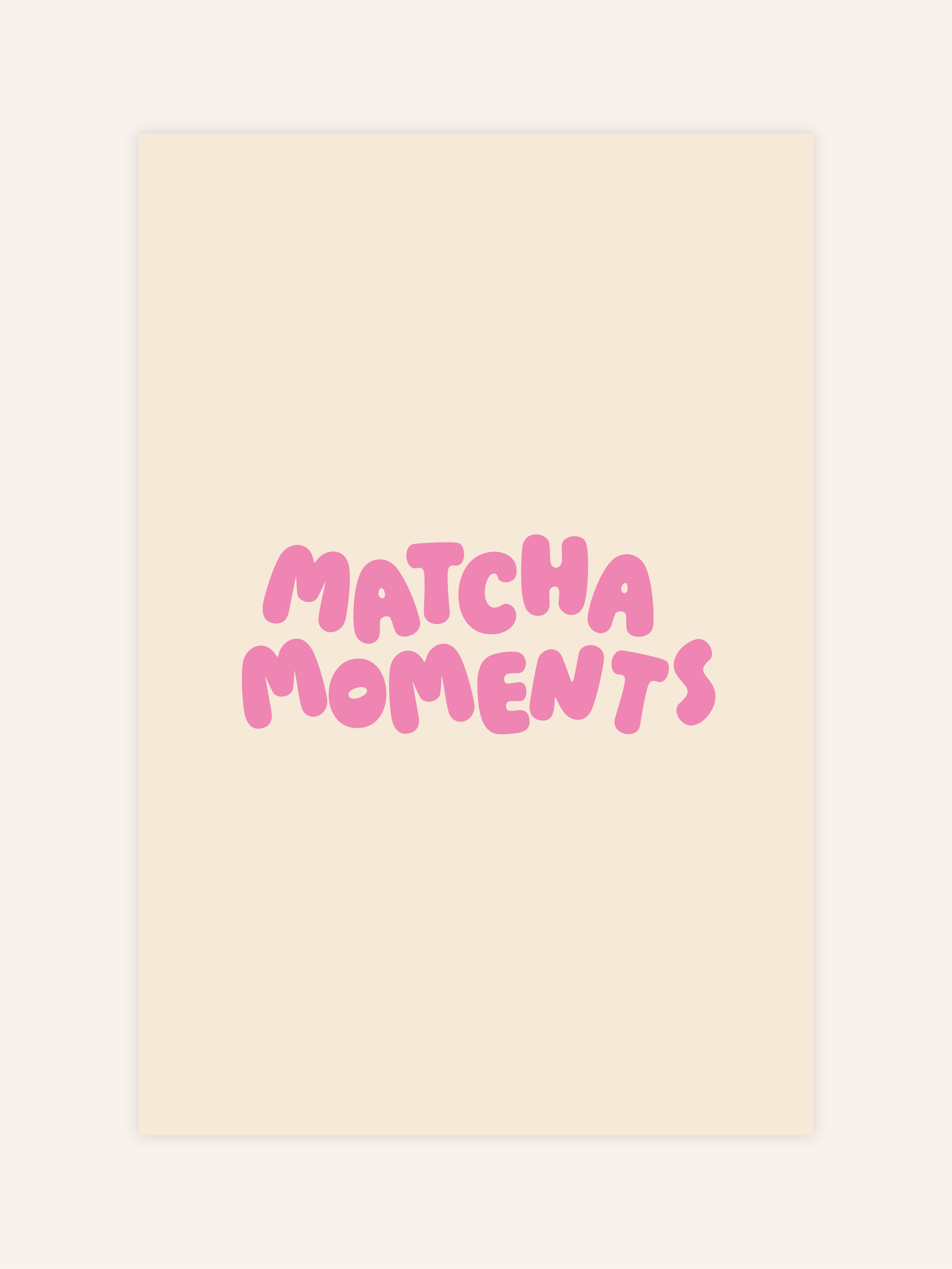 Matcha Moments Beige Poster