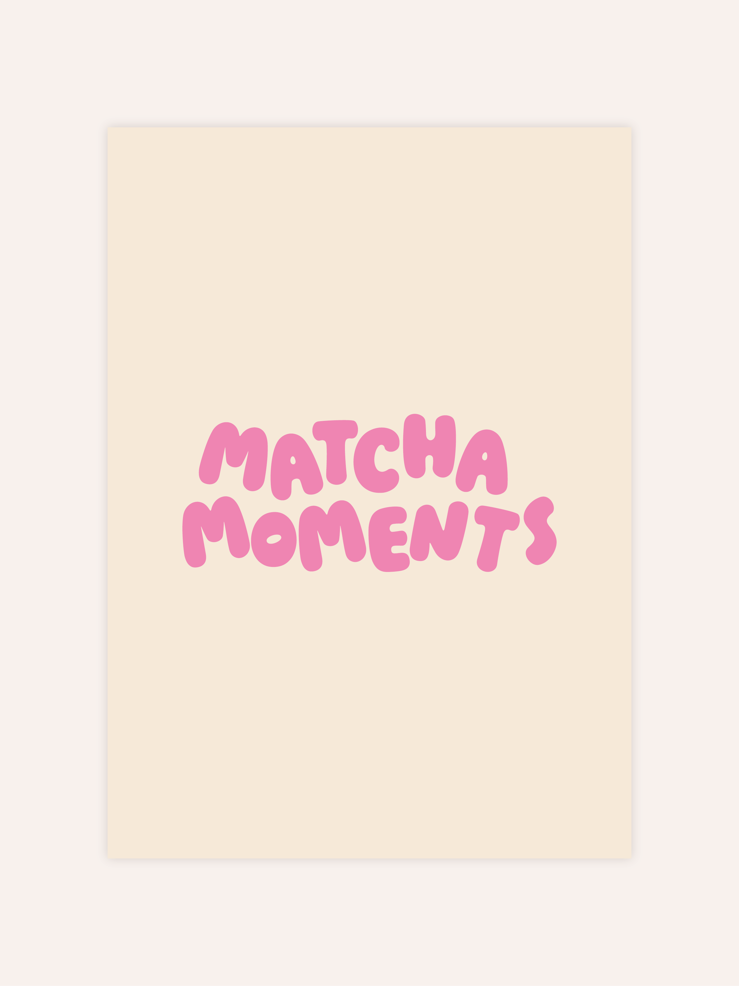 Matcha Moments Beige Poster