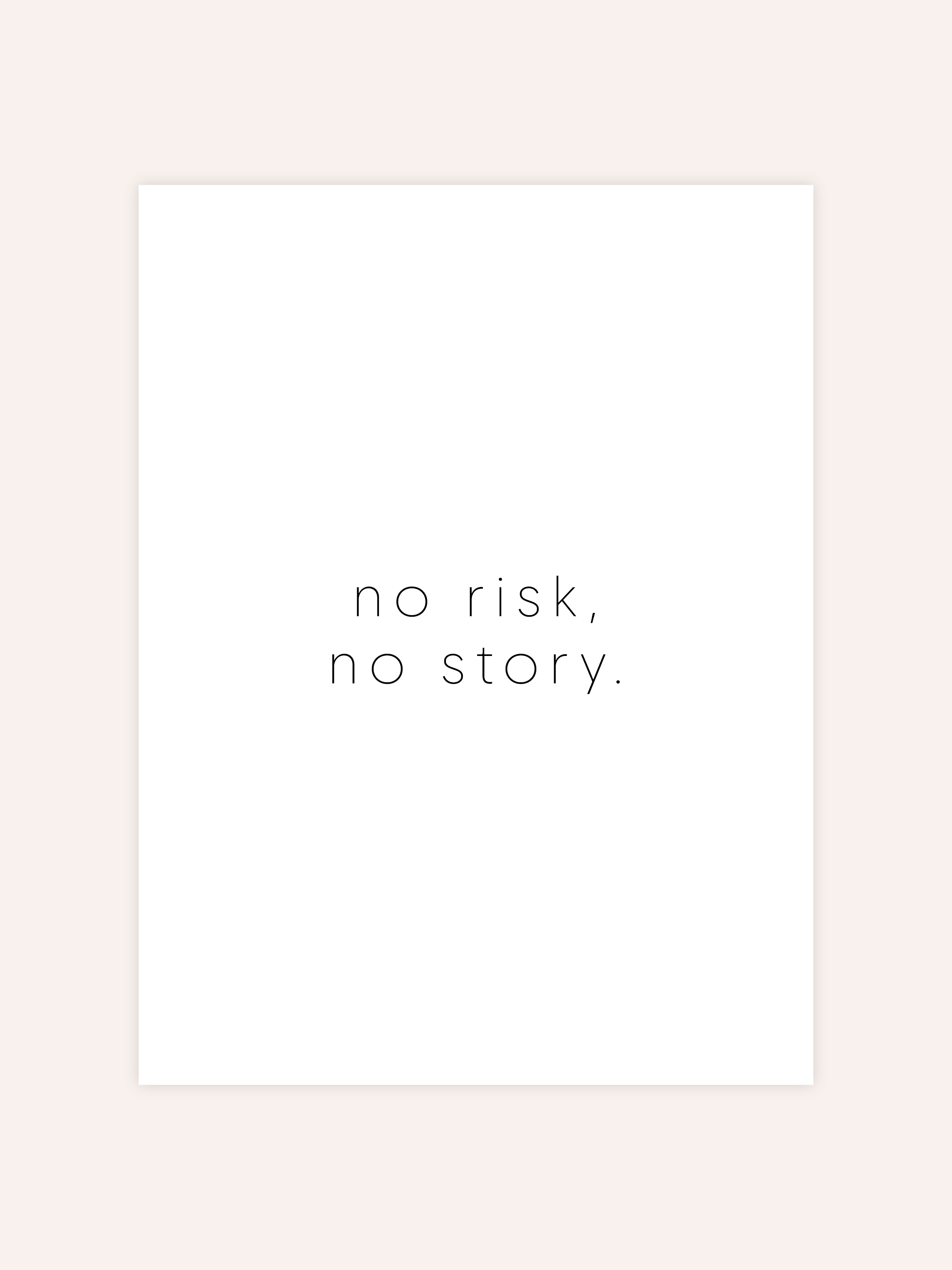 No Risk No Story Poster
