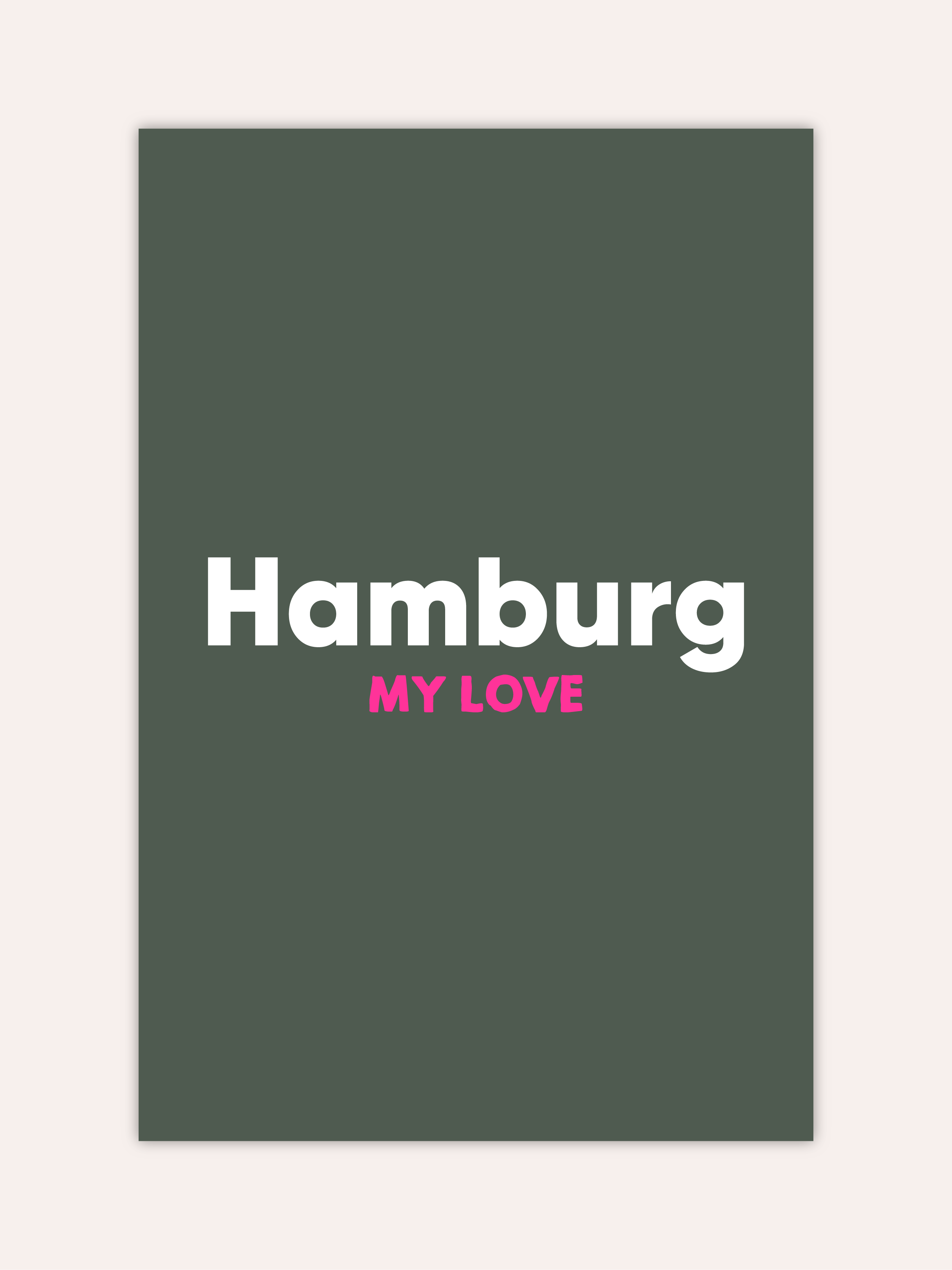 Hamburg My Love Neon Poster