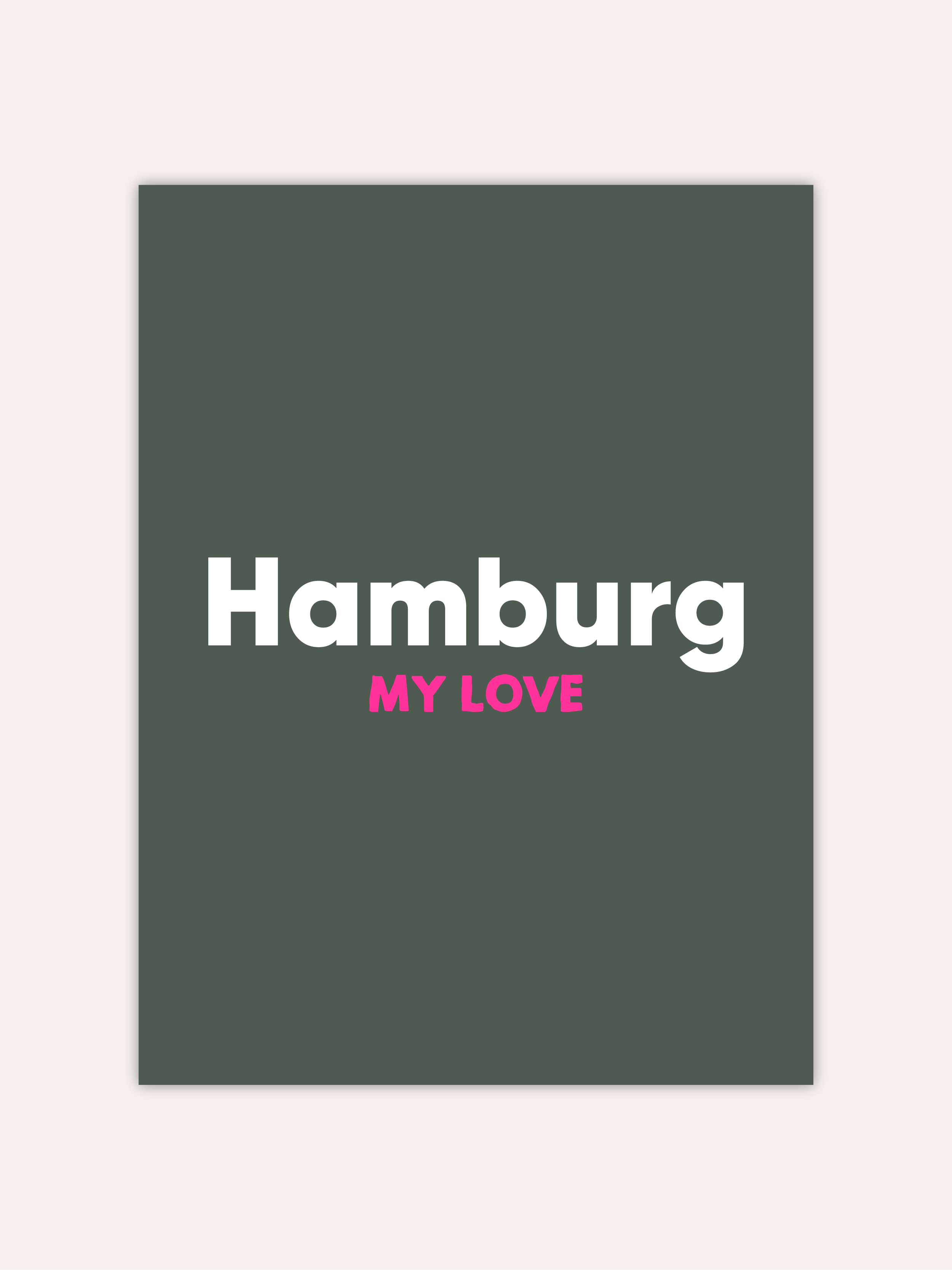 Hamburg My Love Neon Poster