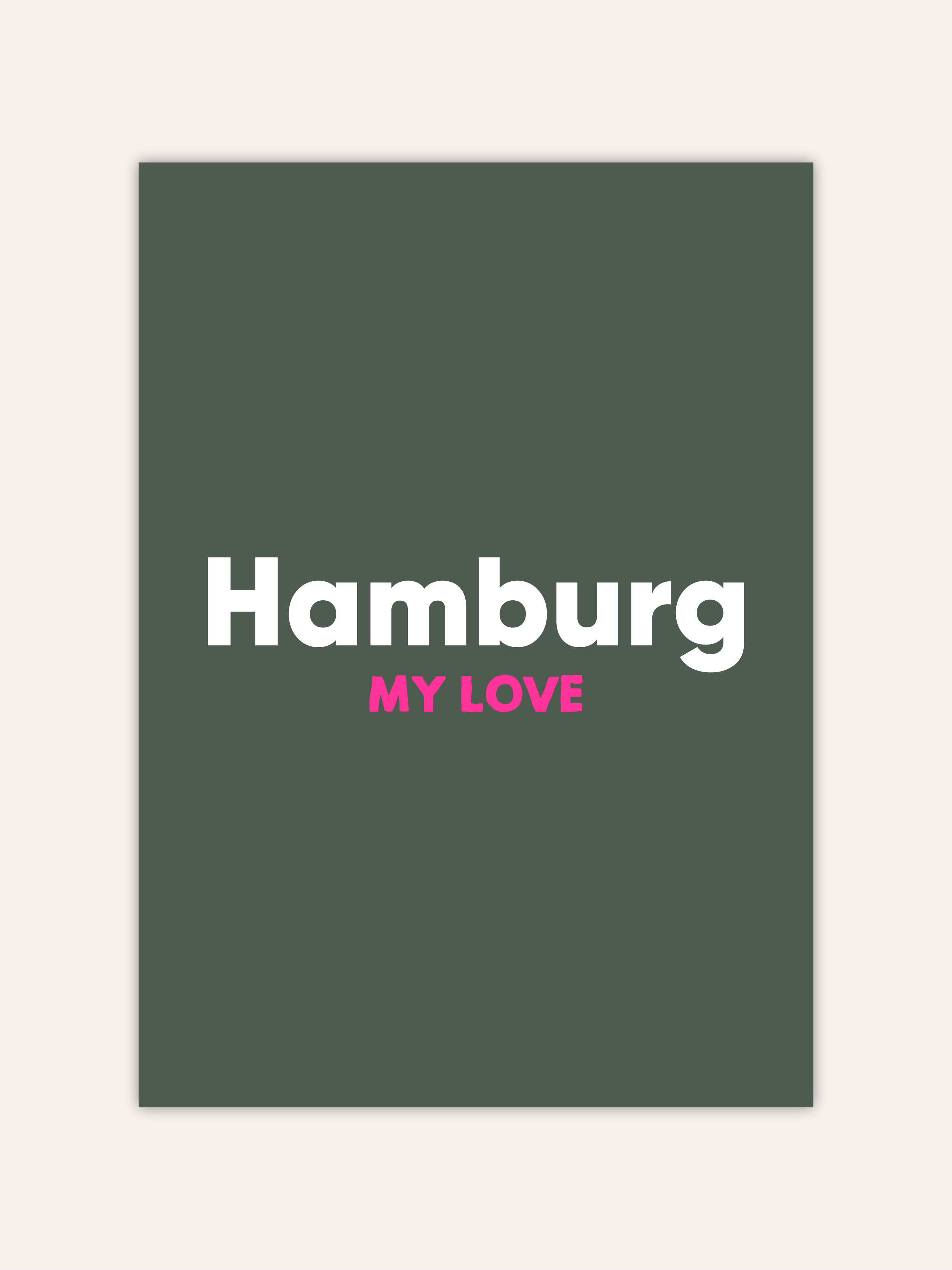 Hamburg My Love Neon Poster