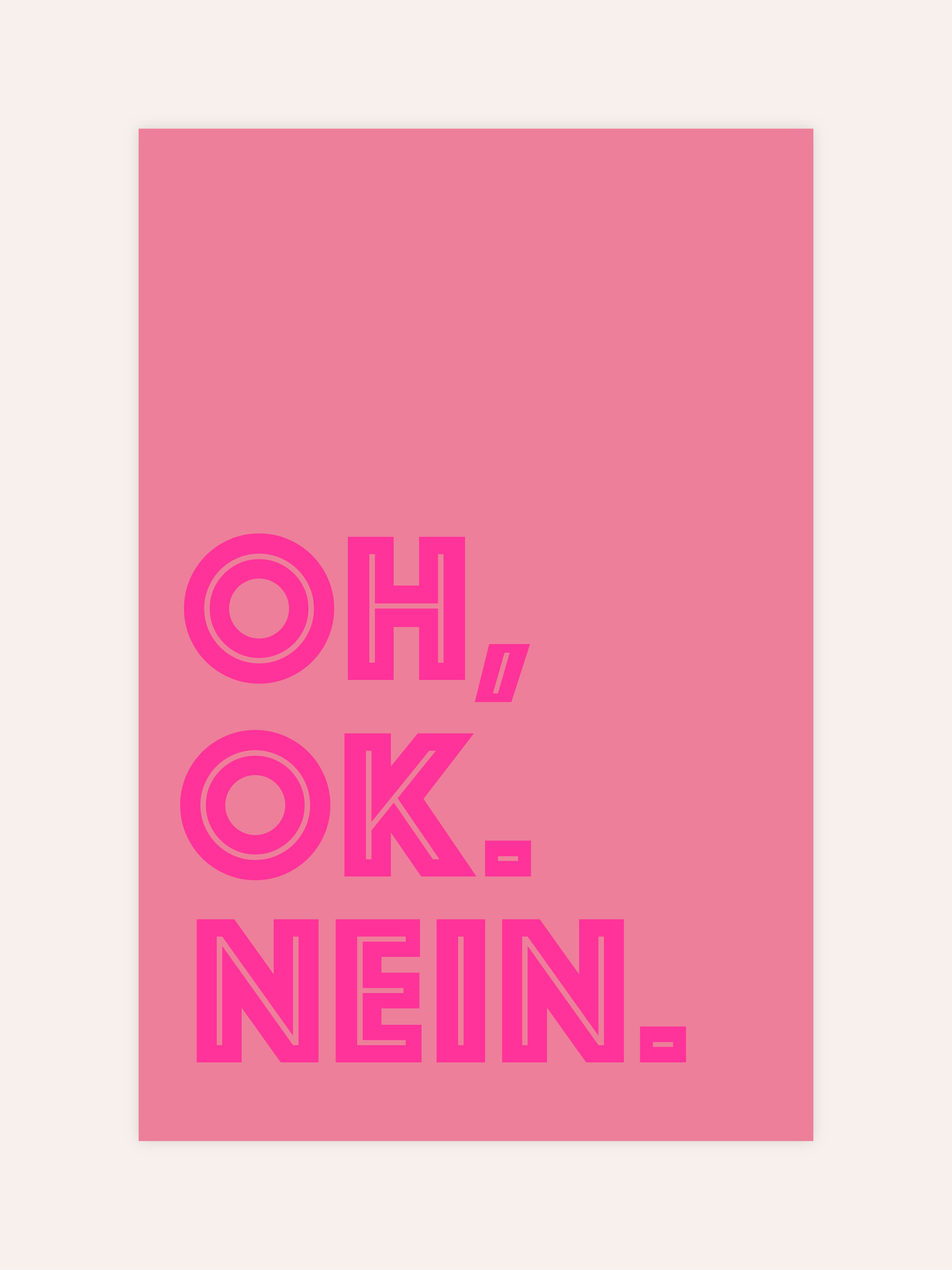 Oh Ok Nein Neon Poster