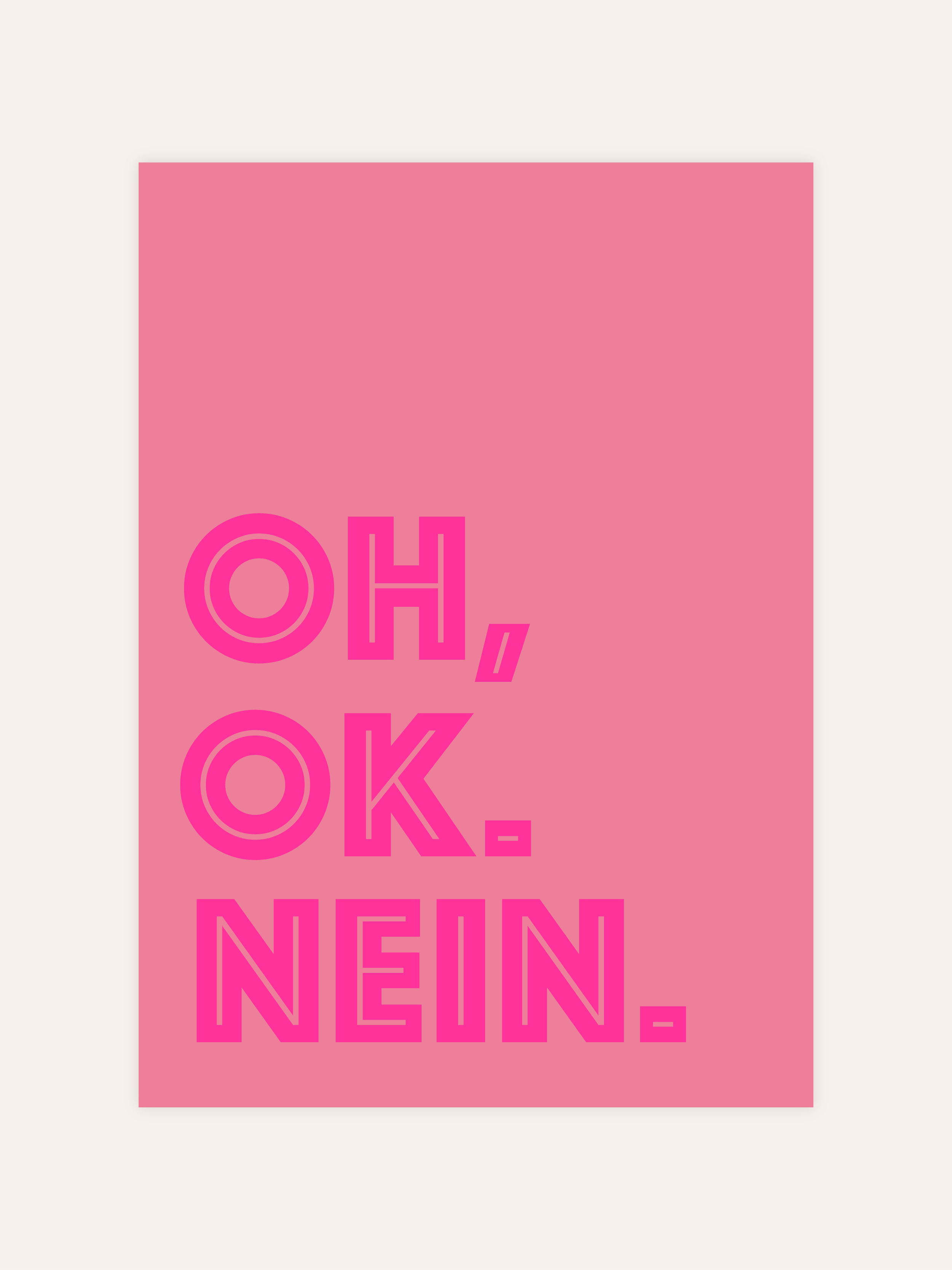 Oh Ok Nein Neon Poster