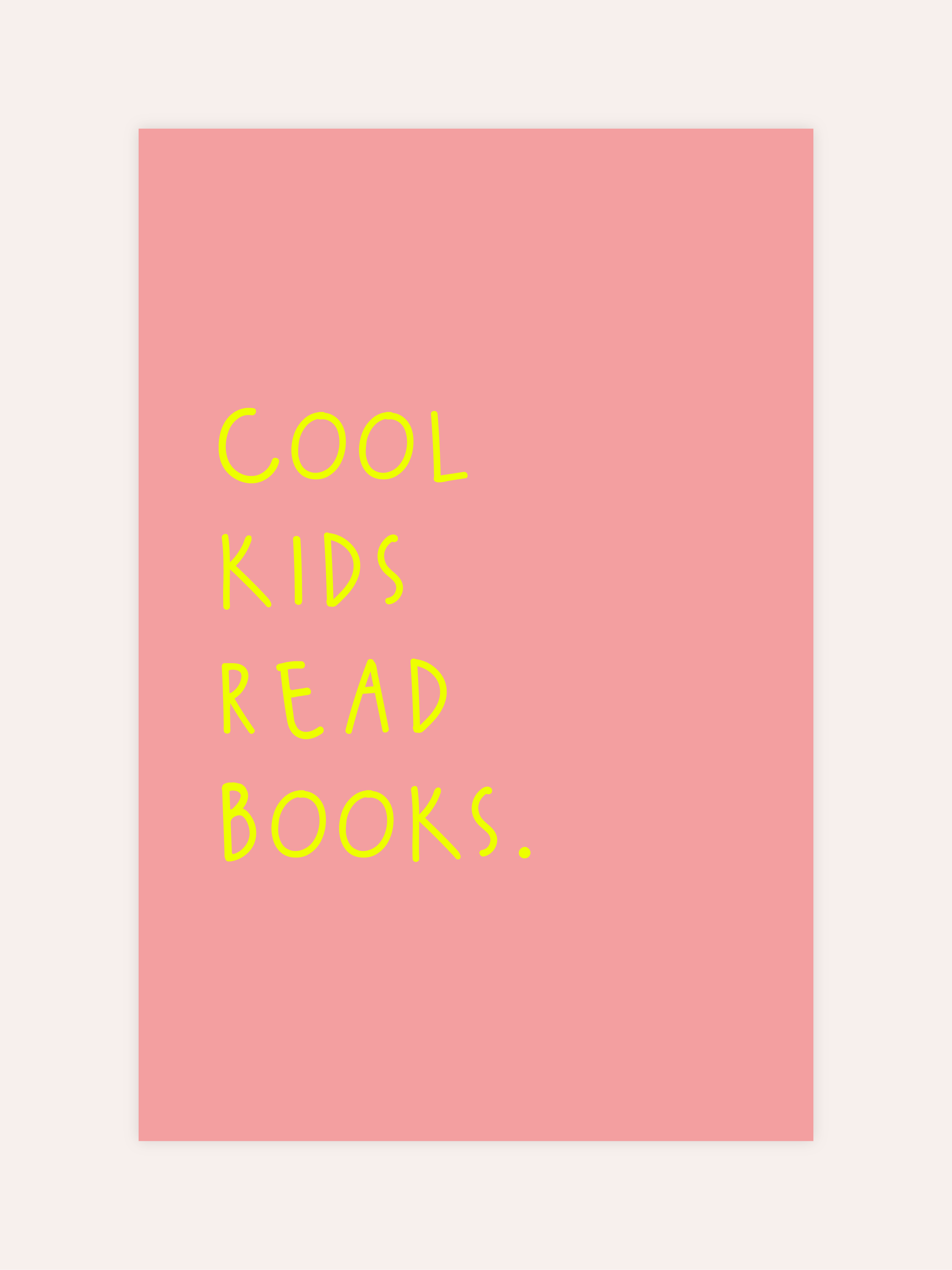 Cool Kids Read Books Rosa Neon Poster