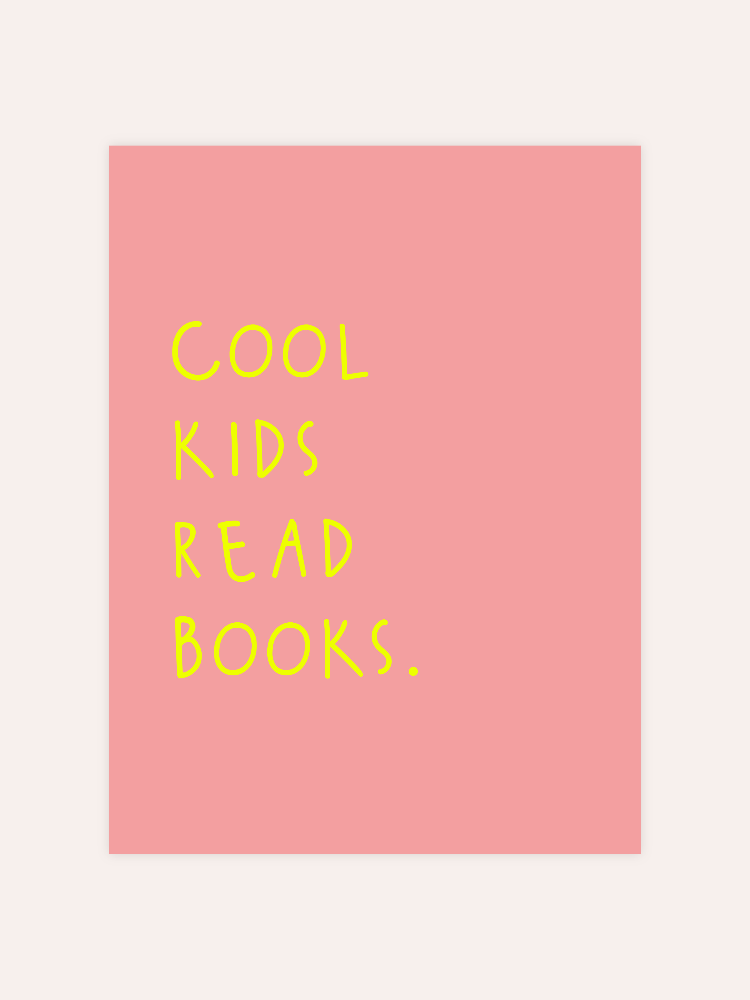 Cool Kids Read Books Rosa Neon Poster