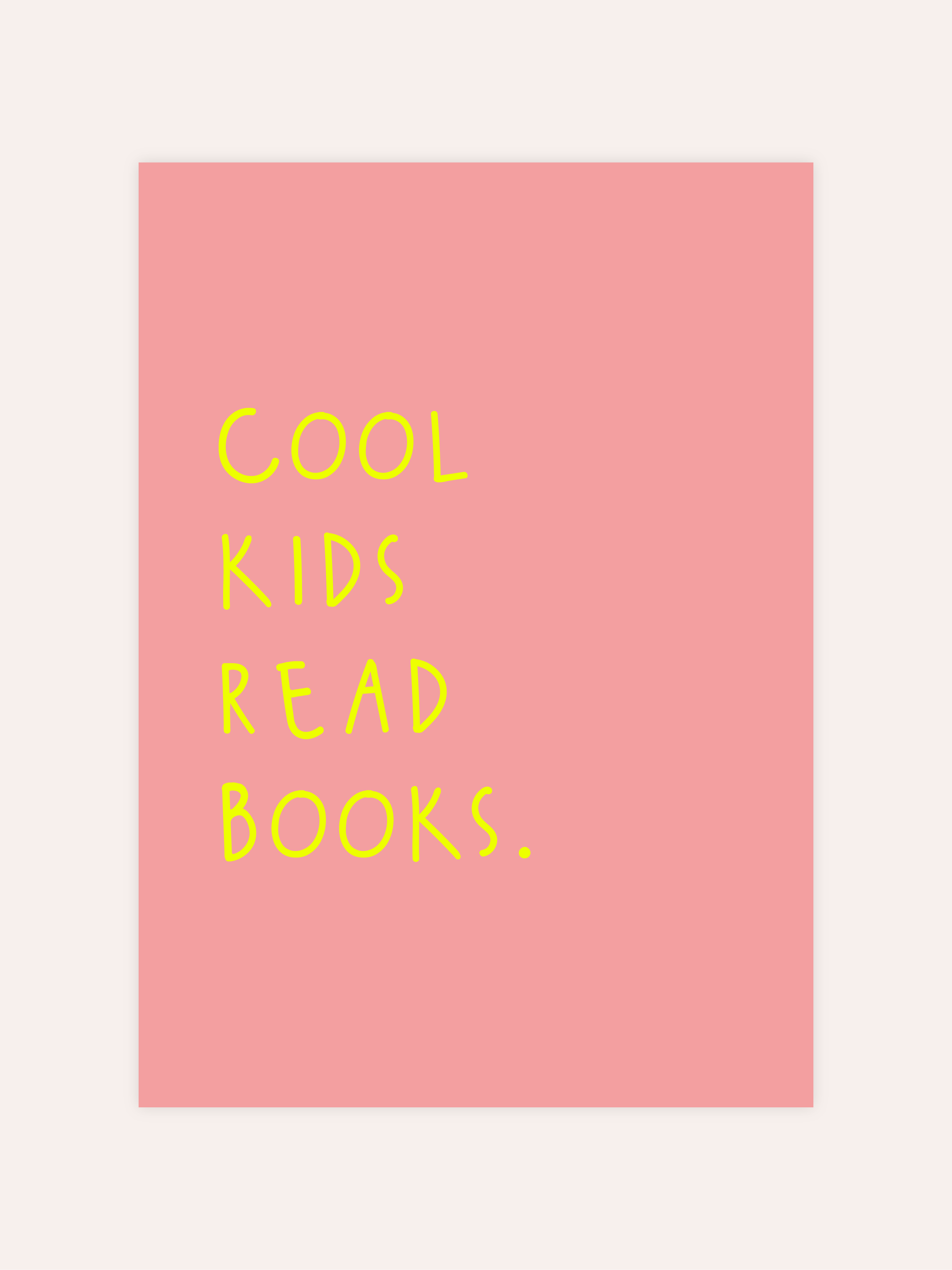 Cool Kids Read Books Rosa Neon Poster