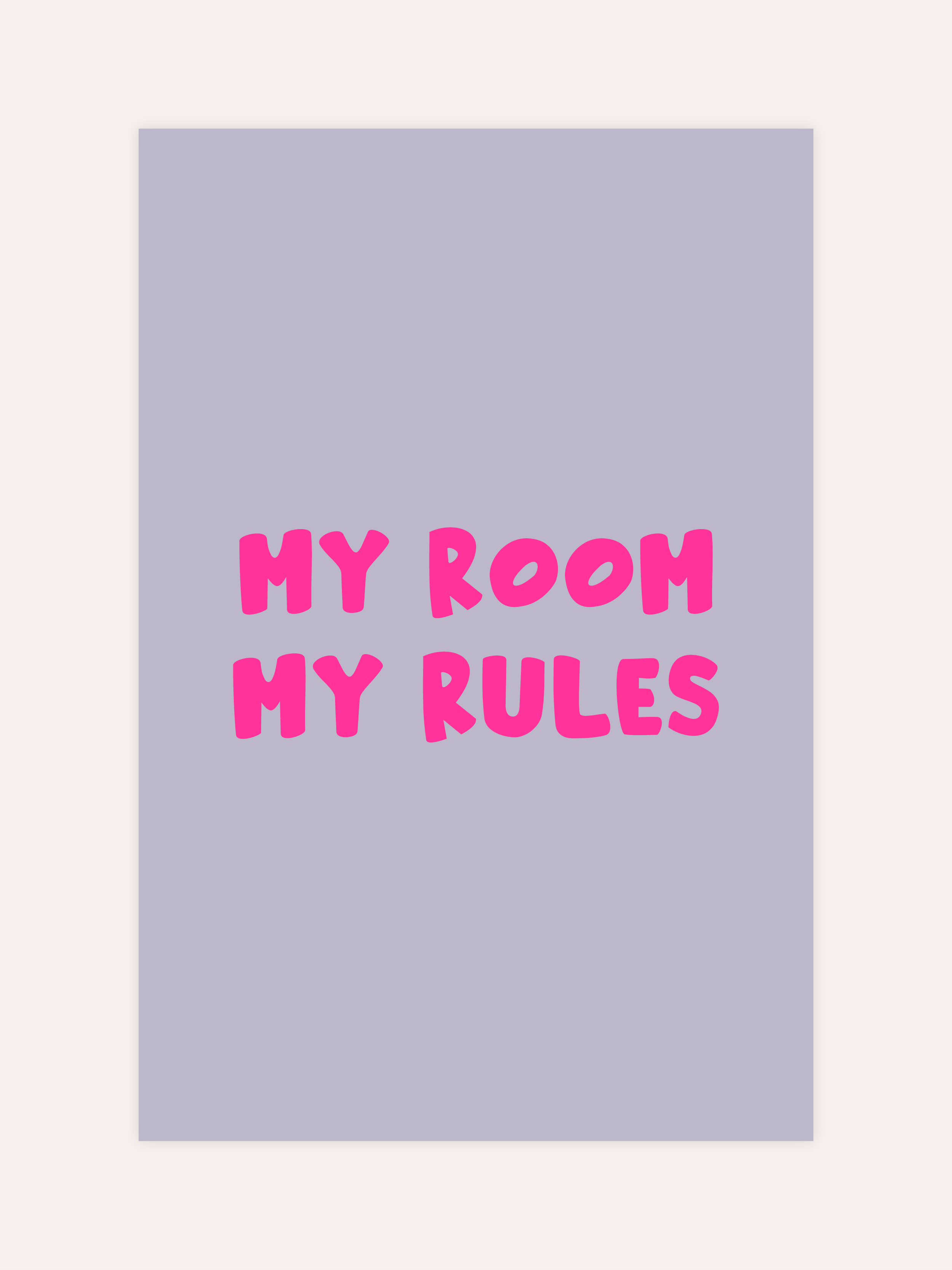 My Room My Rules Neon Poster