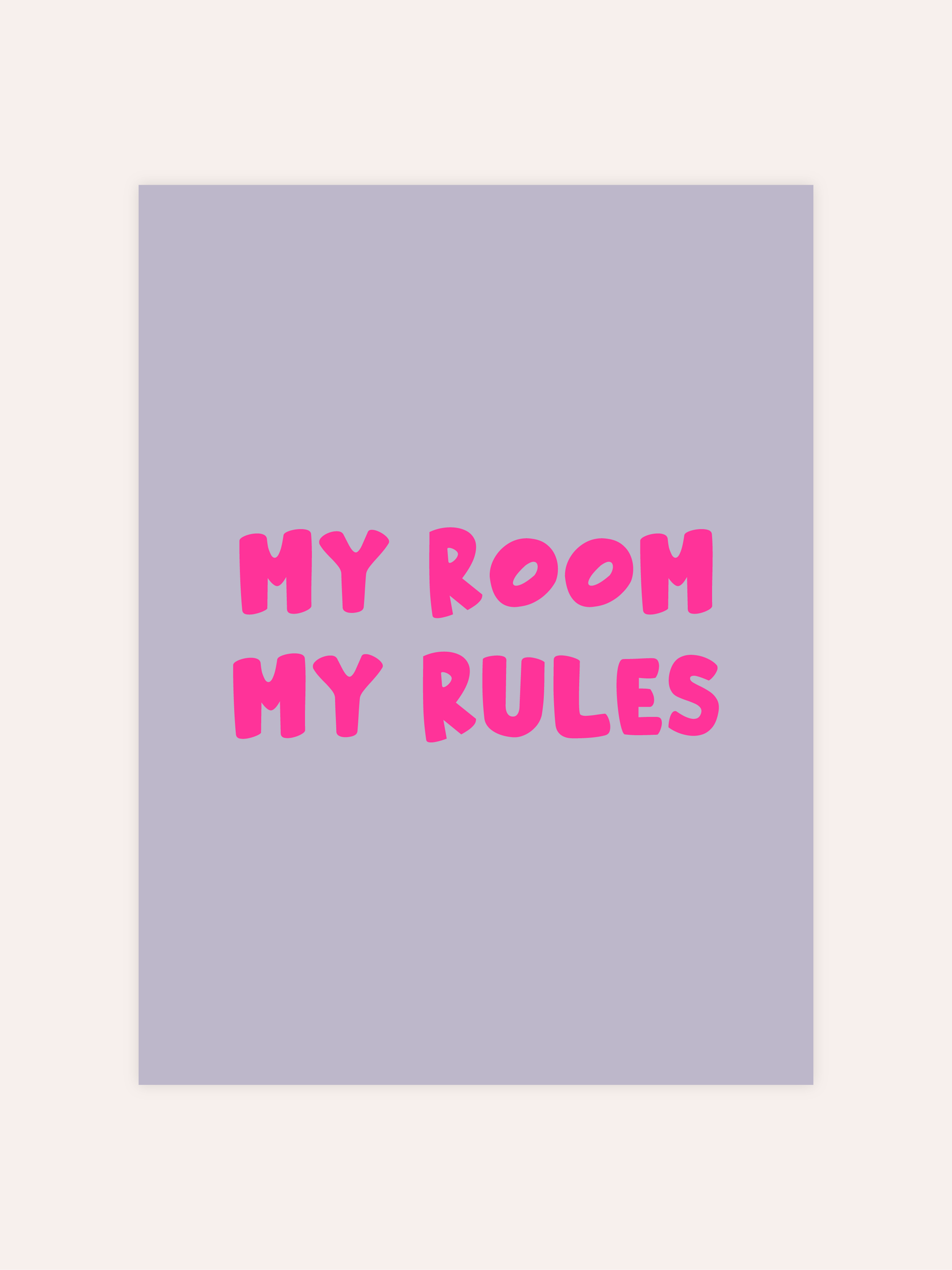 My Room My Rules Neon Poster