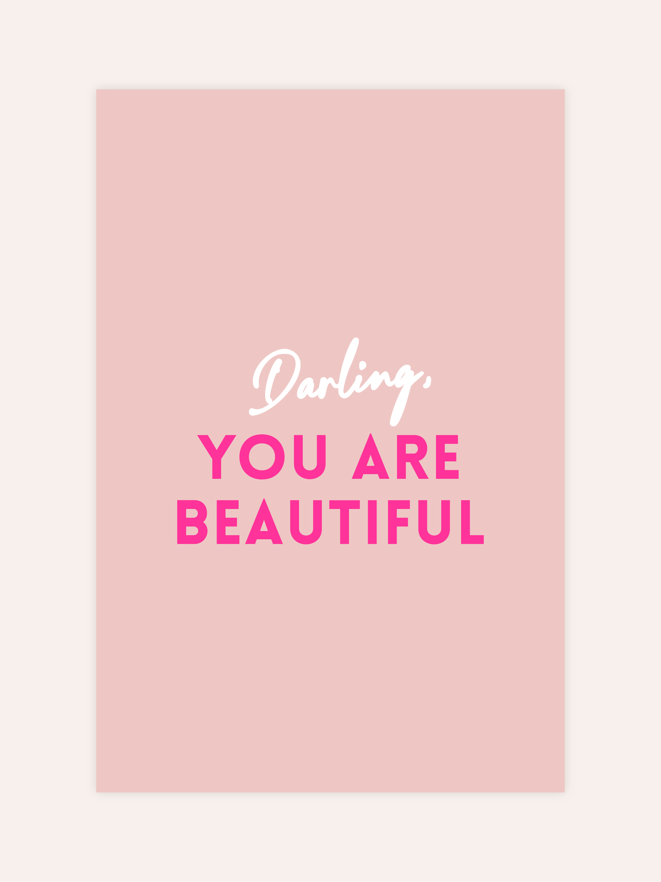 Darling You Are Beautiful Neon Poster