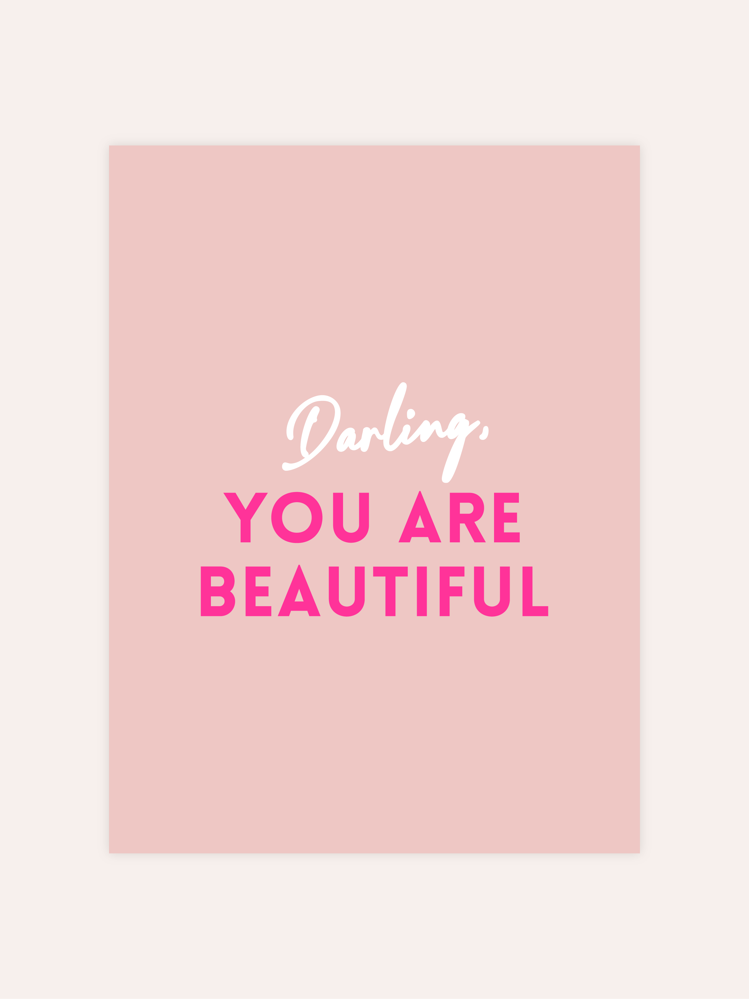 Darling You Are Beautiful Neon Poster