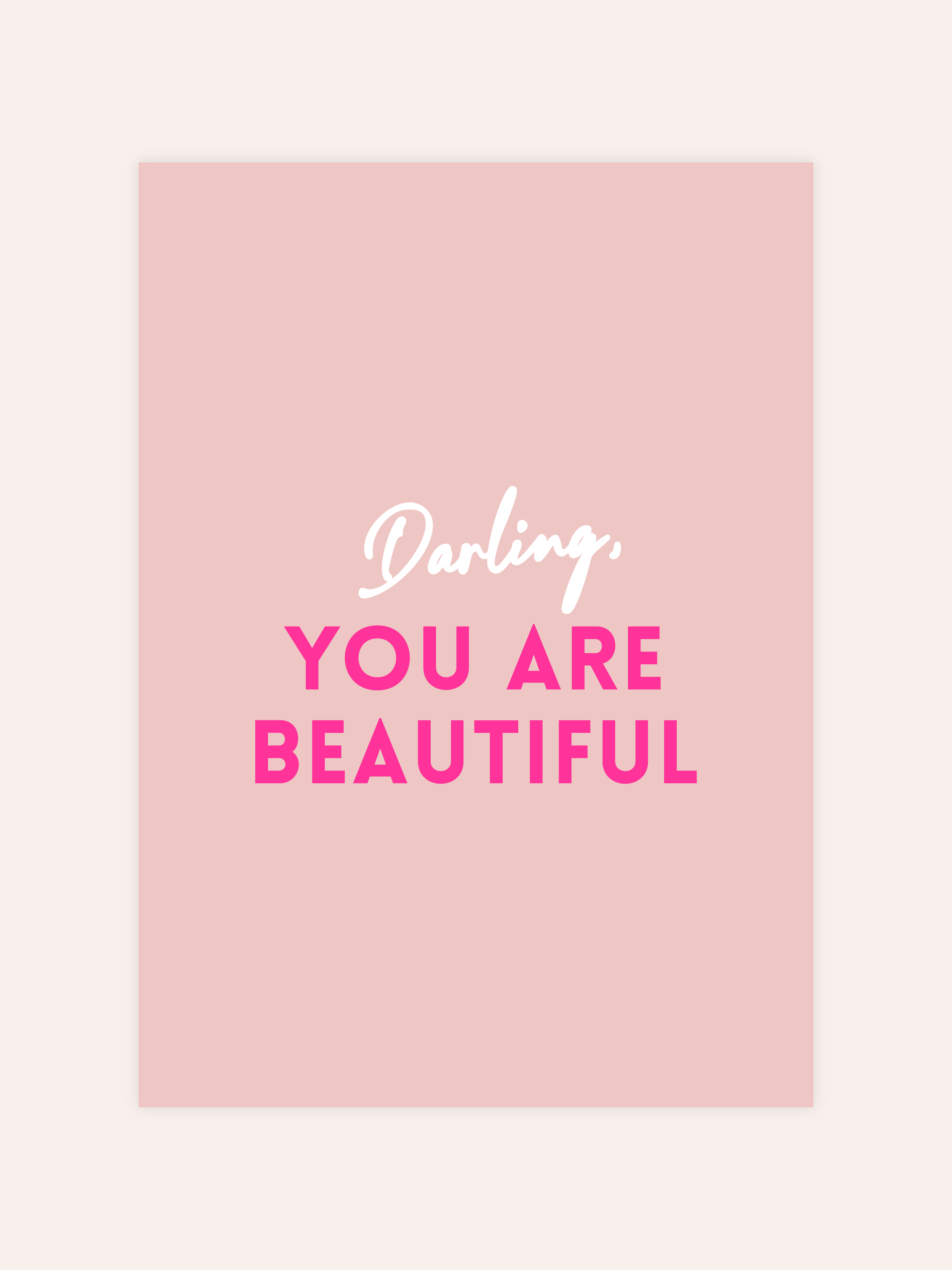 Darling You Are Beautiful Neon Poster