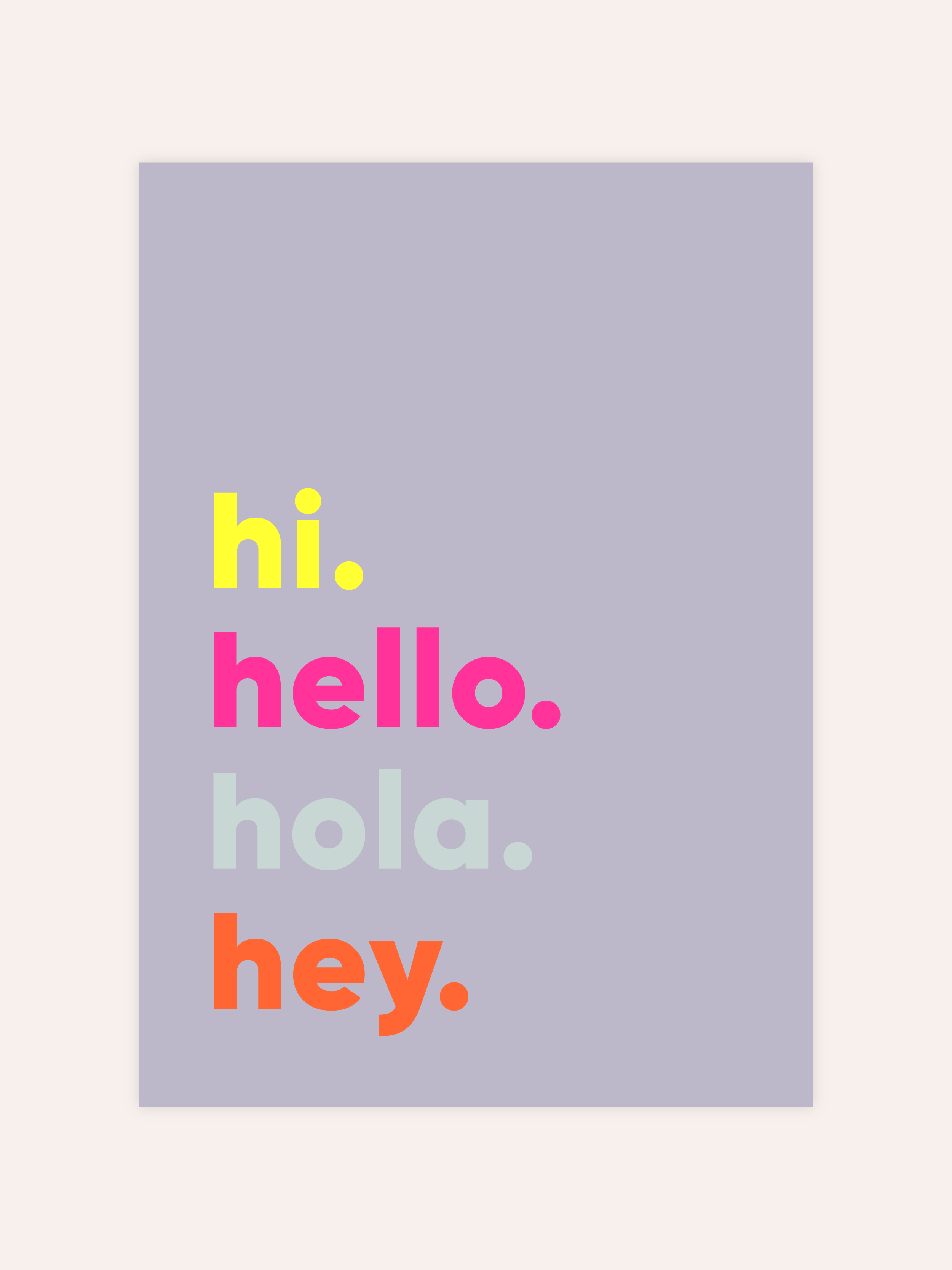 Hi Hello Hola Hey Neon Poster