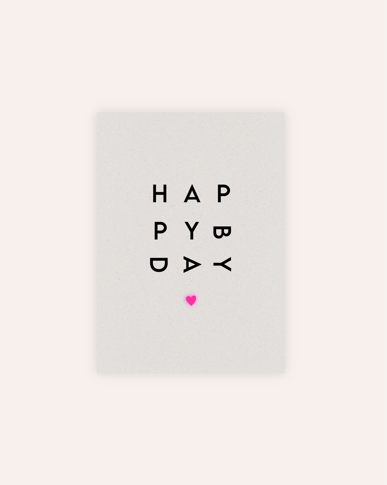 Happy Bday Neon Postkarte Graskarton