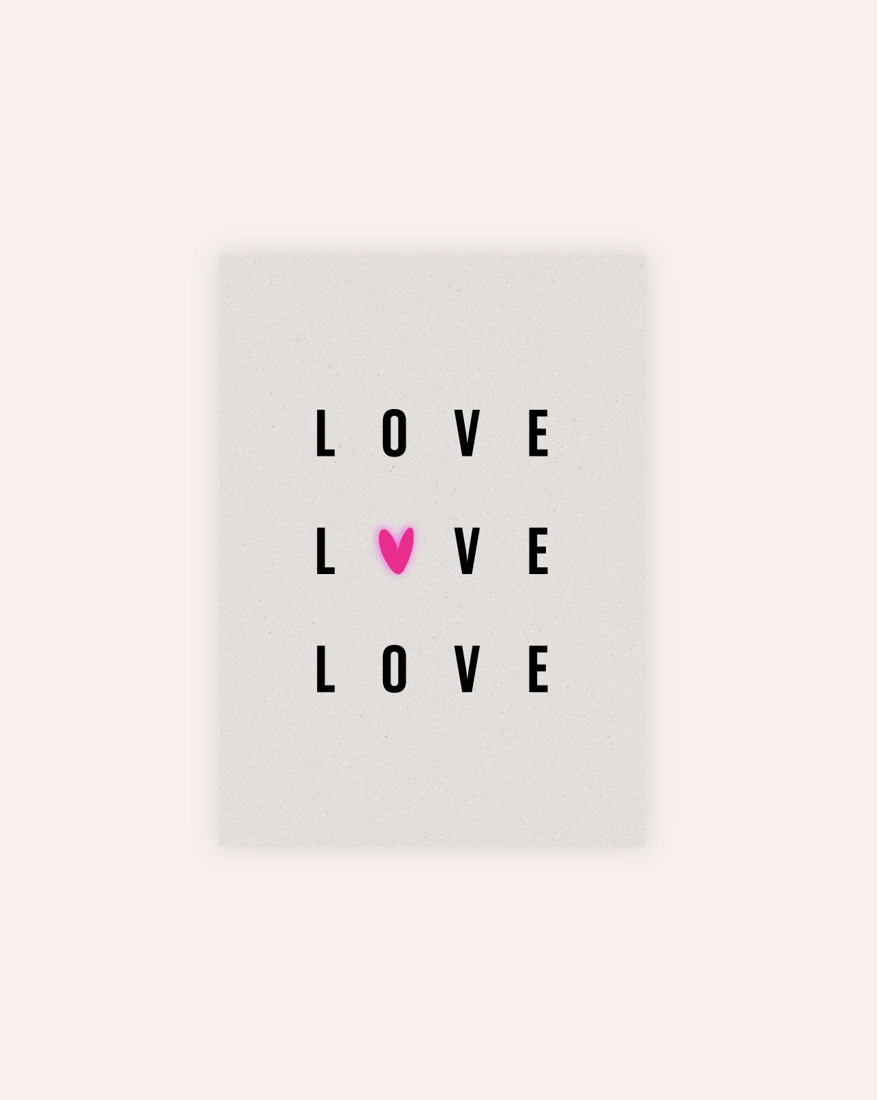 Love Neon Postkarte Graskarton