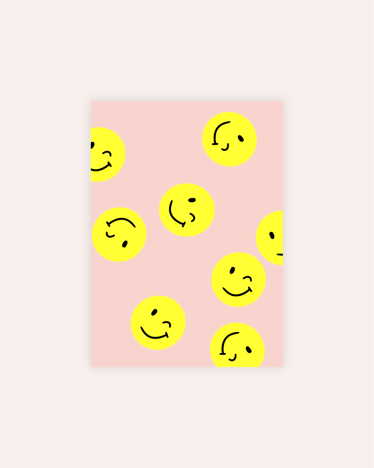 Smiley Neon Postkarte