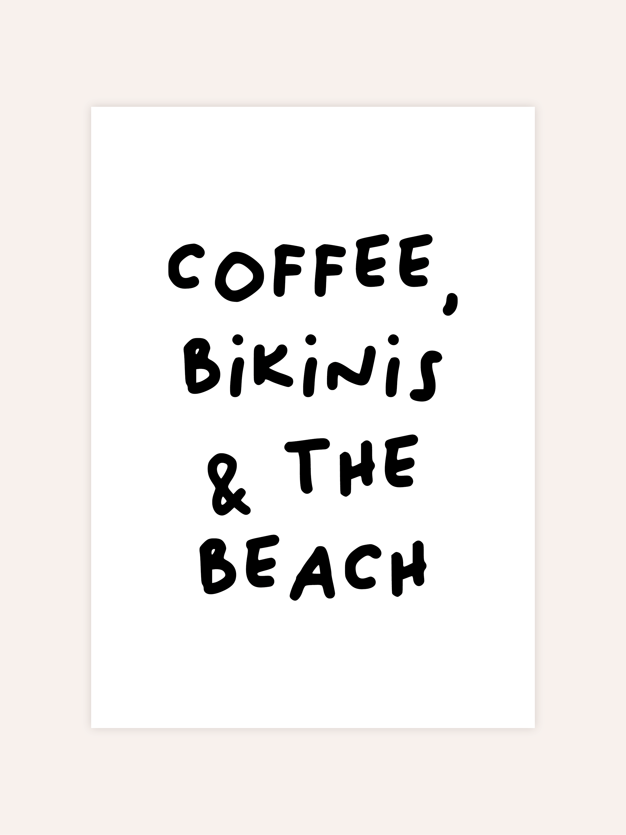 Coffee, Bikinis & The Beach Poster