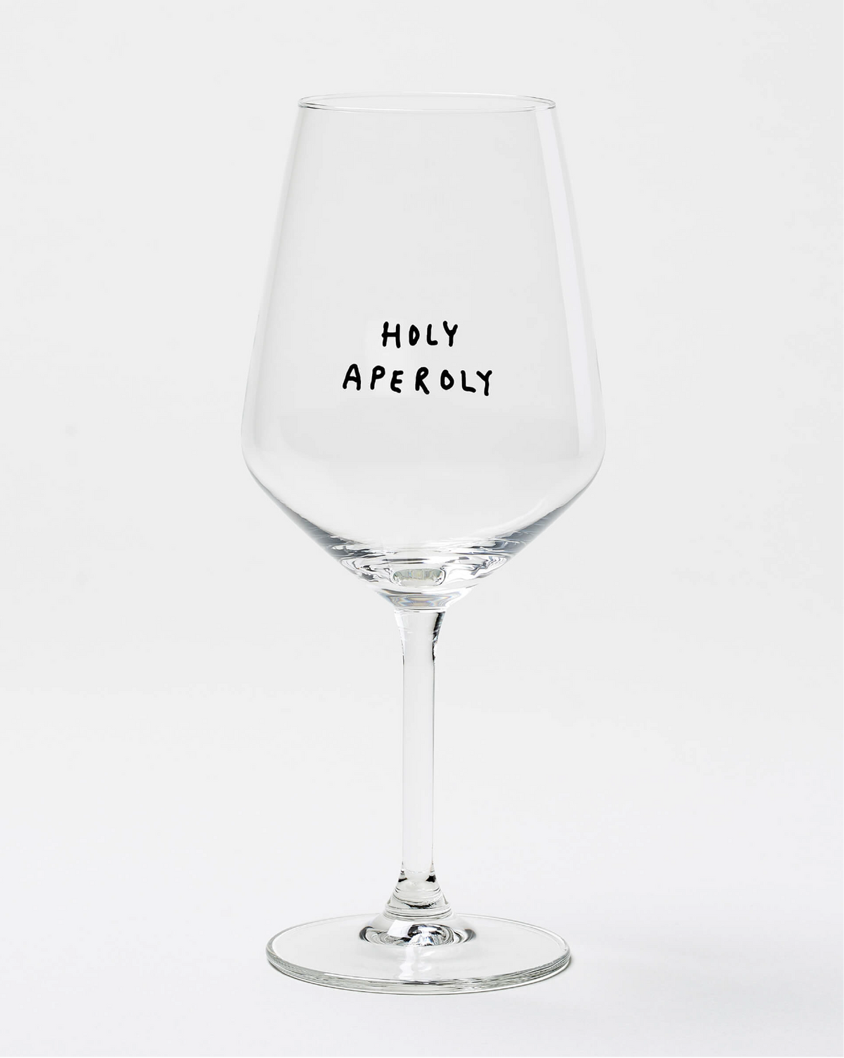 Weinglas mit Spruch „Holy Aperoly“, stilvolles Designglas für Aperol Spritz und sommerliche Genussmomente
